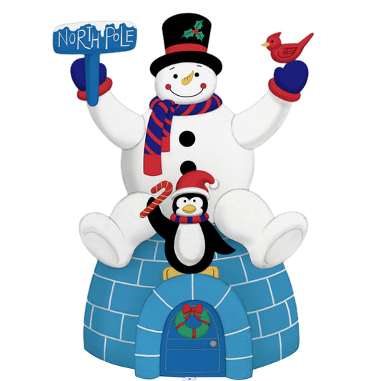 Firstness 6Ft Tall Christmas Inflatable,Snowman and Penguin and House Inflatable with LED Lights for Christmas Holiday Outdoor Yard Decorations