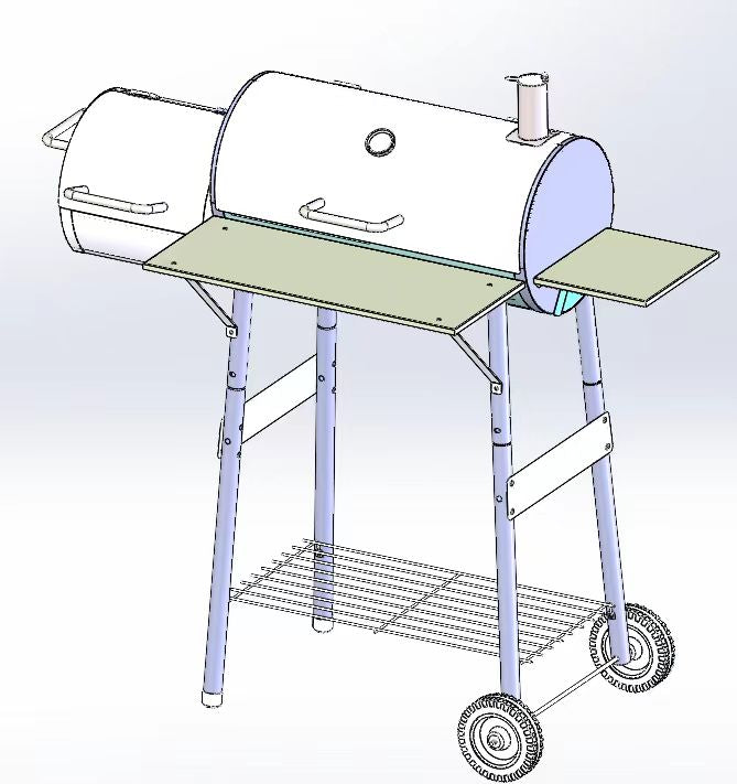 Firstness Charcoal Grill, Outdoor BBQ Grill Charcoal with Offset Smoker