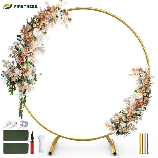 Firstness Round Garden Arbors Metal Large Circle Wedding Arch Frame for Bridal Party Elegant Wedding Decorations