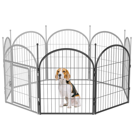 Monasem Dog Playpen,2 Panels 32" Height Dog Fence for Small Medium Dogs Pets,Dog Kennel for Outdoor Indoor Camping Yard and RV(Black)