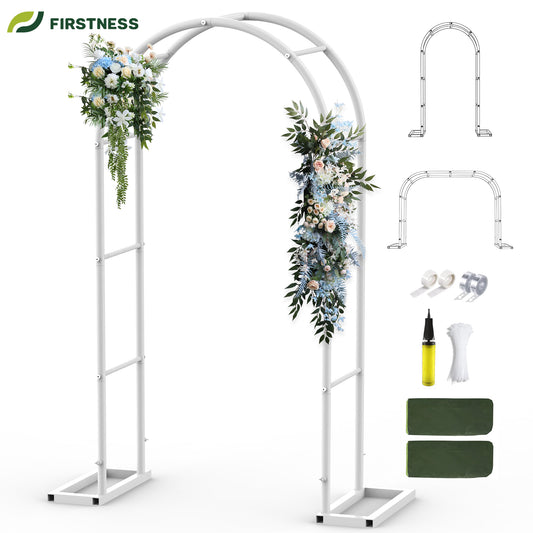 Firstness Metal Garden Arbors, Outdoor Arch Arbor Trellis for Wedding Bridal Party Elegant Wedding Decorations (White)